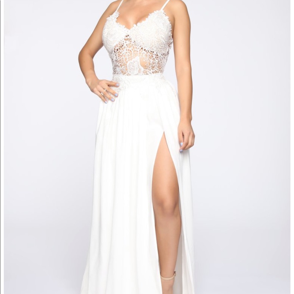 white lace maxi dress